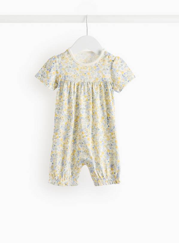 Yellow Floral Printed Romper 6-9 months